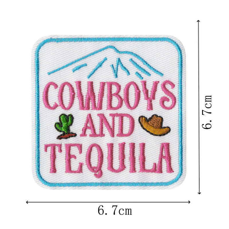 Wholesale Embroidered patch shoes,  hats and bags accessories original cartoon English letter adhesive patch